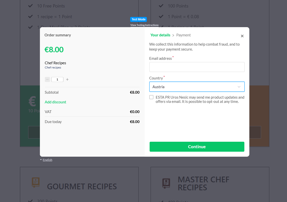 Paddle checkout overlay (placeholder)